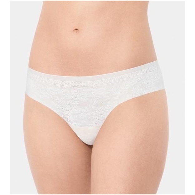 Sloggi S(36)  dydžio pieno spalvos mink&scaron;tos gifiūrinės kelnaitės Zero Lace Hipster