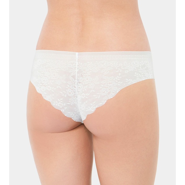 Sloggi S(36)  dydžio pieno spalvos mink&scaron;tos gifiūrinės kelnaitės Zero Lace Hipster