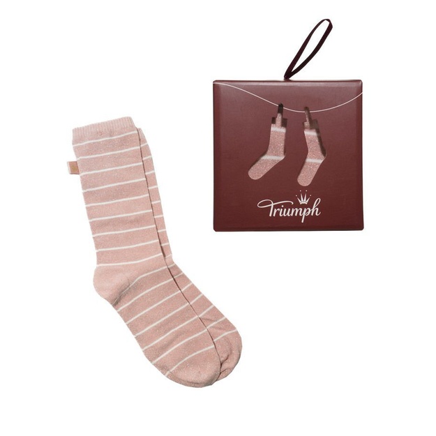 Triumph rausvos spalvos blizgios  moteri&scaron;kos kojinės Accessories Gift Set Sock  02