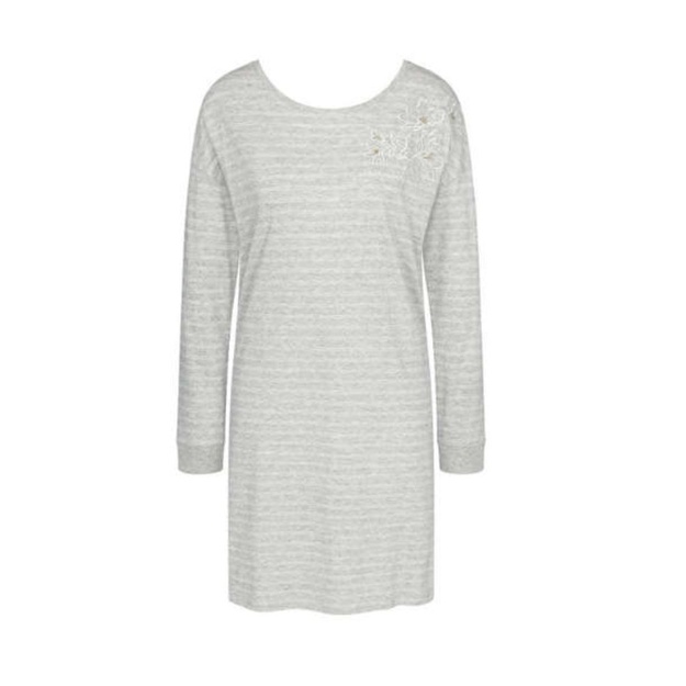 Triumph 38(M) 40(L) 42(XL) 44(XXL) &scaron;viesiai pilkos spalvos  medvilniniai naktinukai ilgomis rankovėmis Nightdresses NDK LSL 10 X