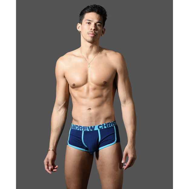 Andrew Christian Almost Naked Retro Bamboo Boxer&nbsp;vyri&scaron;ki mėlynai apatiniai &scaron;ortukai