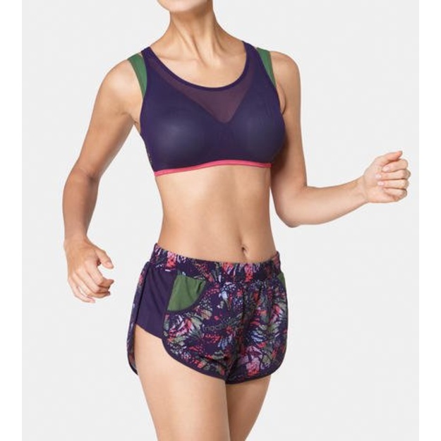 Triumph moteri&scaron;ki violetinės spalvos su ra&scaron;tais laisvalaikio  &scaron;ortai Cardio Apparel Better Short