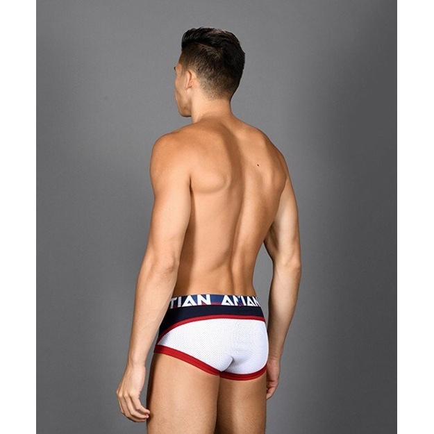 Andrew Christian Almost Naked Retro Mesh&nbsp;vyri&scaron;ki mėlynai balti &scaron;ortukai
