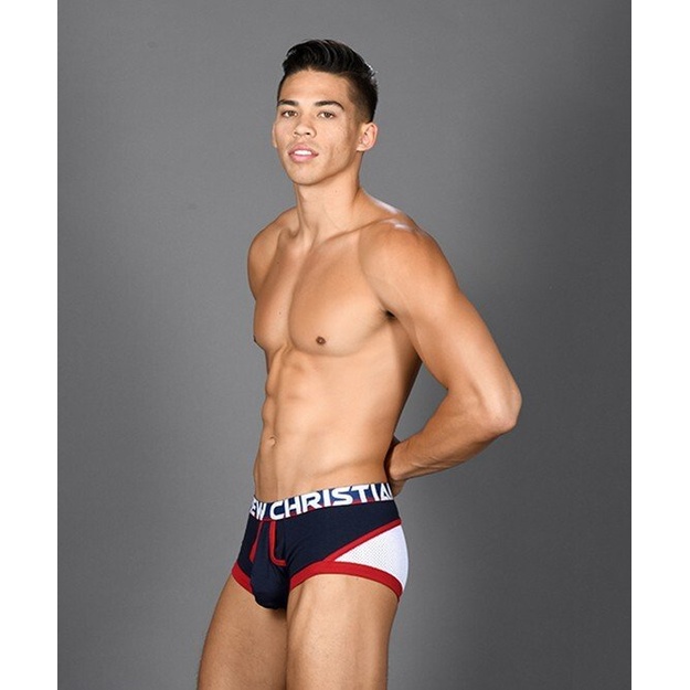Andrew Christian Almost Naked Retro Mesh&nbsp;vyri&scaron;ki mėlynai balti &scaron;ortukai