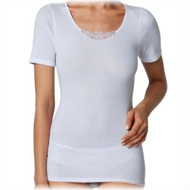 Triumph 46(XXXL)  dydžio baltos spalvos moteri&scaron;ki medvilniniai mar&scaron;kinėliai Yselle Basics Shirt03 2P