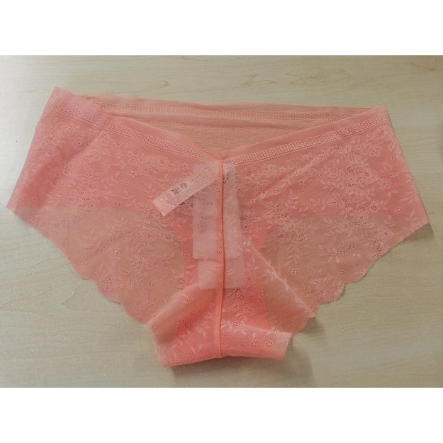 Sloggi  XS / S / L dydžio koralo spalvos mink&scaron;tos gifiūrinės kelnaitės Zero Lace Short