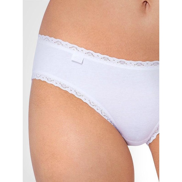 Sloggi 40(L) dydžio moteri&scaron;kos baltos kelnaitės 24/7 Cotton Lace Hipster 