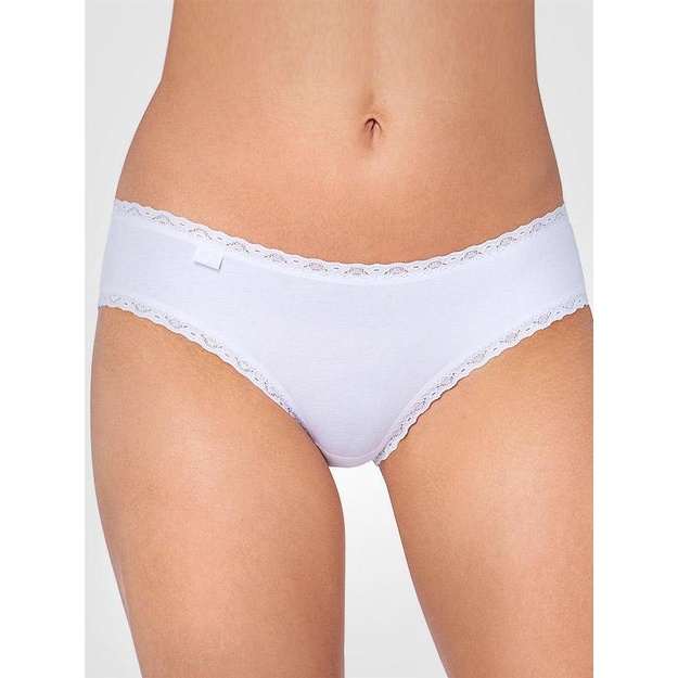 Sloggi 40(L) dydžio moteri&scaron;kos baltos kelnaitės 24/7 Cotton Lace Hipster 