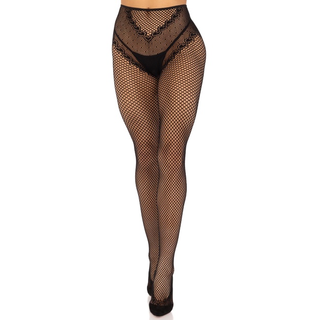 Leg Avenue seksualios juodos kojinės su diržu 9709
