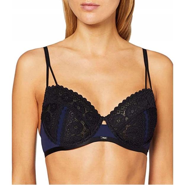 Triumph 70B tamsiai mėlyna liemenėlė su nėriniais Vintage lace W