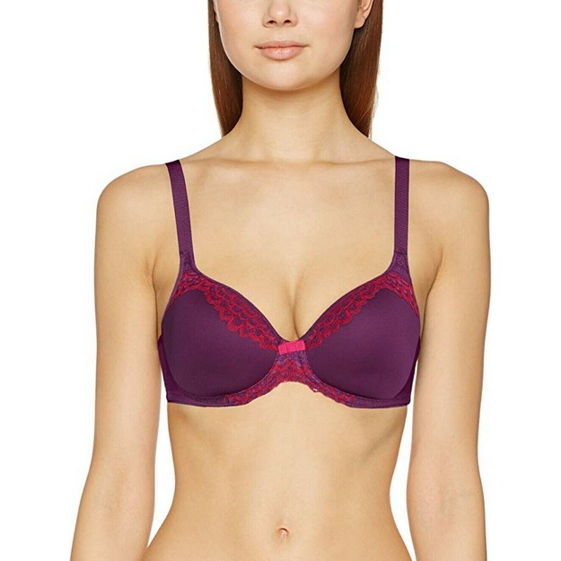 Triumph 80G violetinės spalvos su raudonais nėriniais liemenėlė Beauty-Full Darling WP