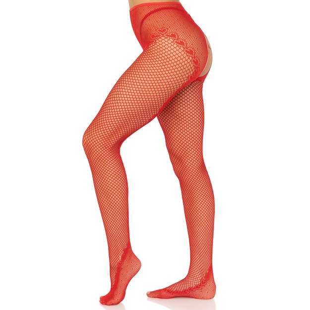 Leg Avenue seksualios raudonos kojinės su diržu 9709