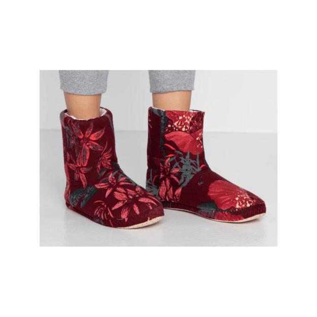 Triumph S M L dydžio bordo spalvos margos  moteri&scaron;kos paauk&scaron;tintos &scaron;lepetės Accessories House Boot