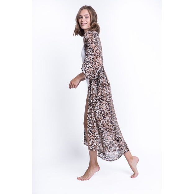 ShaSha leopardinio ra&scaron;to paplūdimio kimono Burning cat